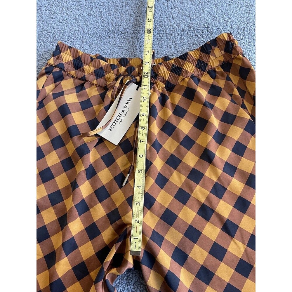 Free People Scotch & Soda Gold Black Geometric Wide Leg Boho Trouser Pants Sz XL - Picture 12 of 16